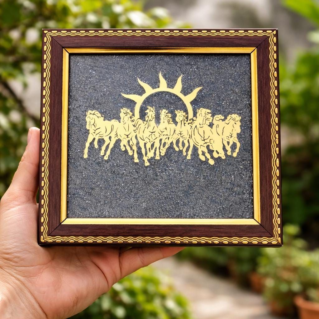 SEVEN HORSRE PYRITE FRAME