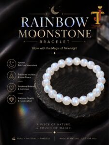 NATURAL RAINBOW MOONSTONE BRACELET -BY THAKUR JI