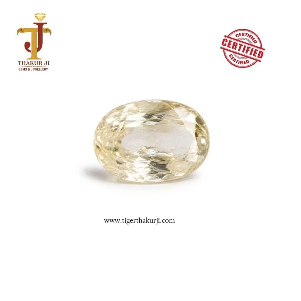 Natural Yellow Sapphire – 6.20 Carat Oval Faceted