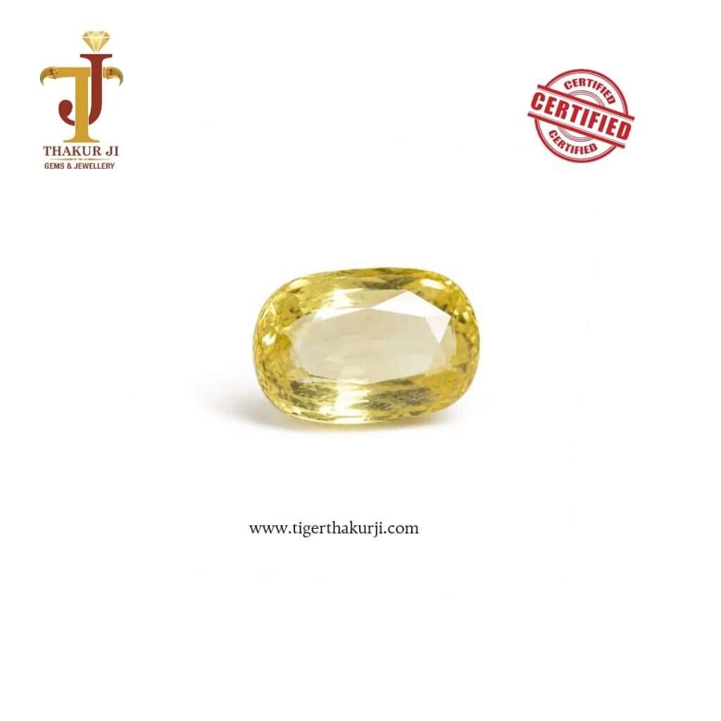 Natural Yellow Sapphire – 4.90 Carat Oval Faceted